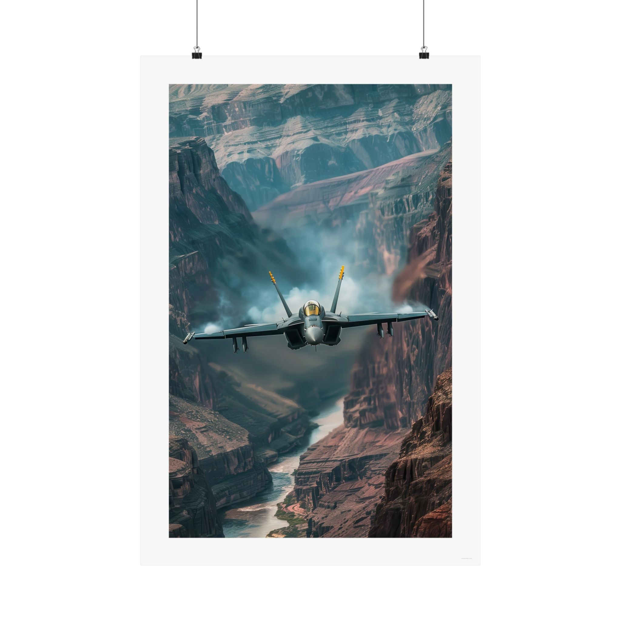 Grand Canyon Jet gallery print, F18 fighter jet flying through the Grand Canyon, poster, wall art, aviation, southwest, canyon